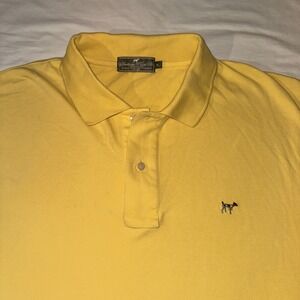 Southern Point Co. Grayton Poli Men's Solid Yellow Polo Stretch Logo XL Cotton